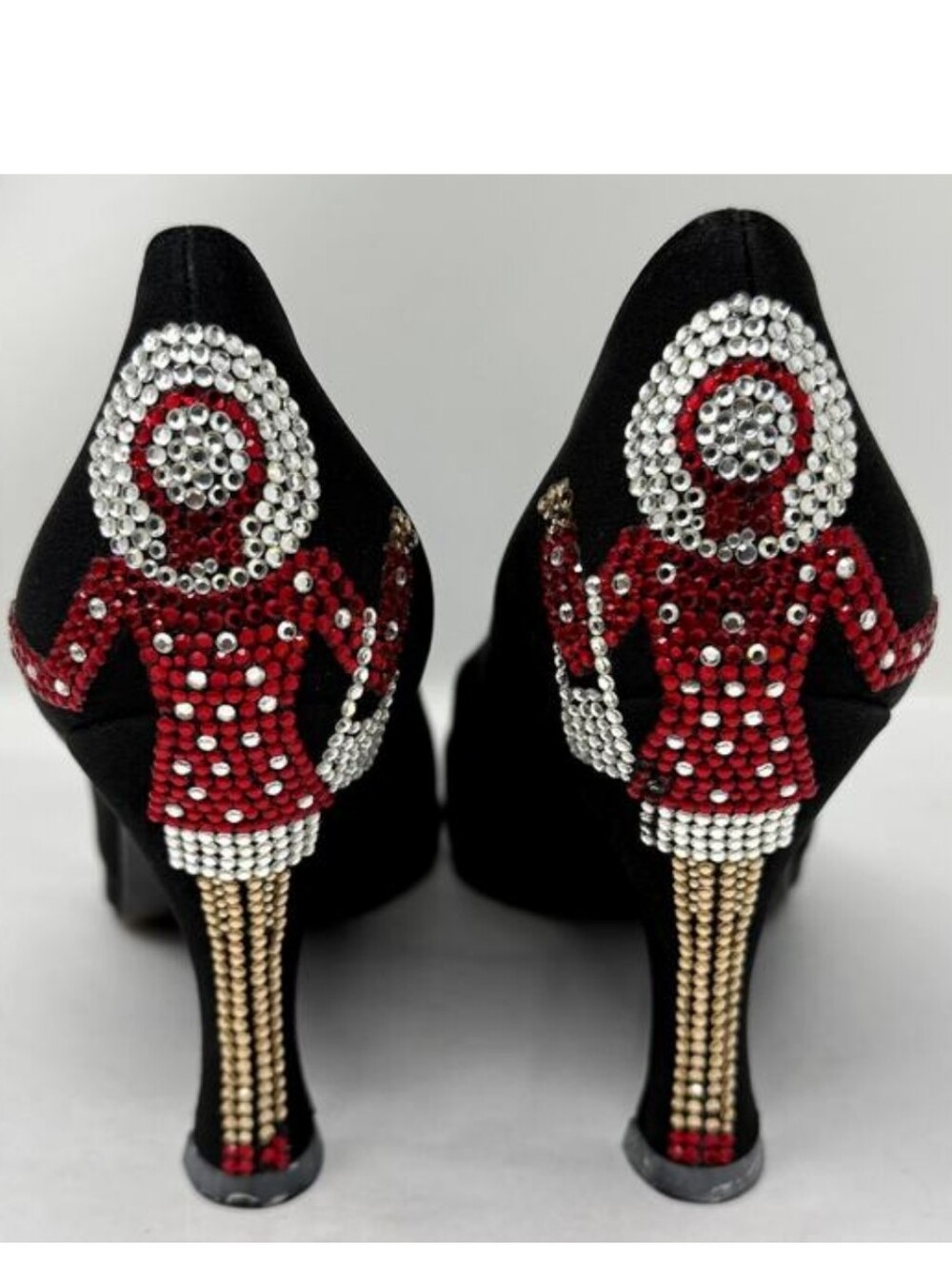 Stuart Weitzman Rare Rhinestone Scottie Dog Heels Pumps 10B Black NWOT